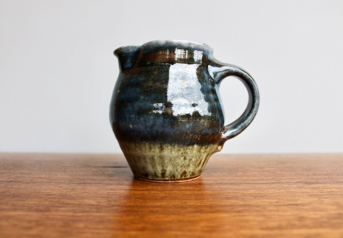 Ash Glazed Porcelain Creamer - Vintage Handcrafted Studio Pottery