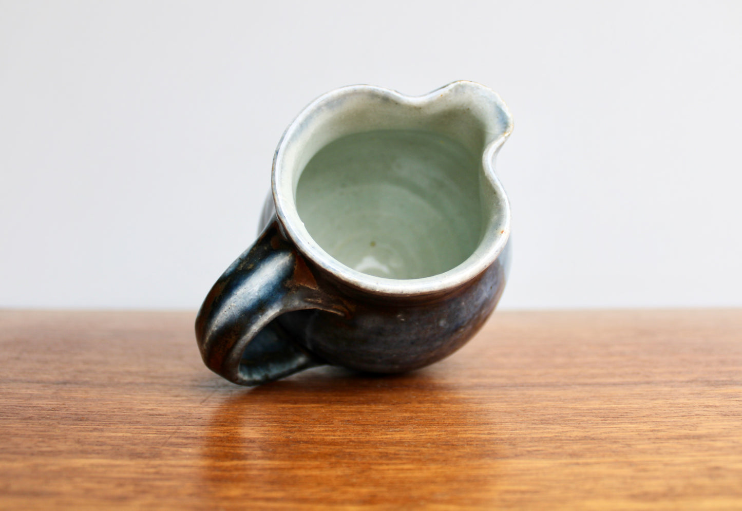 Ash Glazed Porcelain Creamer - Vintage Handcrafted Studio Pottery