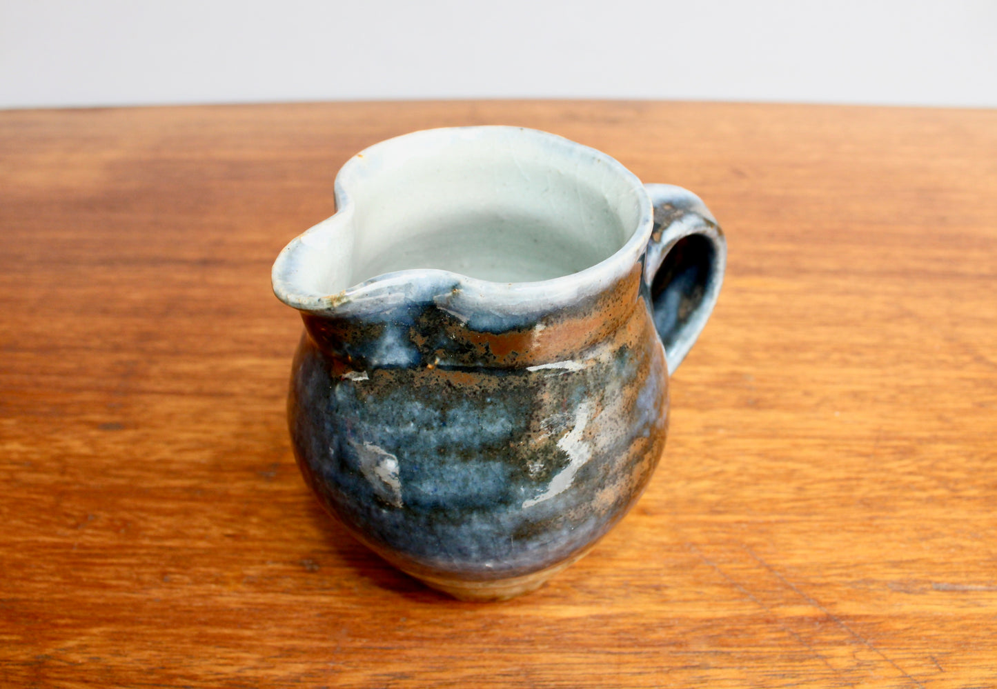 Ash Glazed Porcelain Creamer - Vintage Handcrafted Studio Pottery