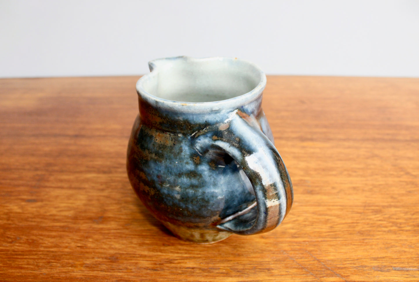 Ash Glazed Porcelain Creamer - Vintage Handcrafted Studio Pottery