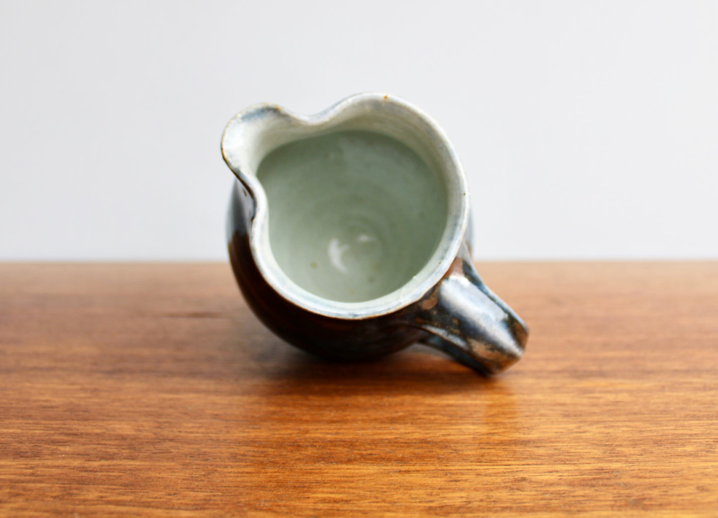 Ash Glazed Porcelain Creamer - Vintage Handcrafted Studio Pottery
