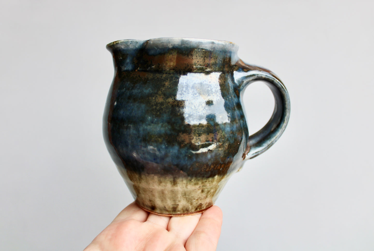 Ash Glazed Porcelain Creamer - Vintage Handcrafted Studio Pottery