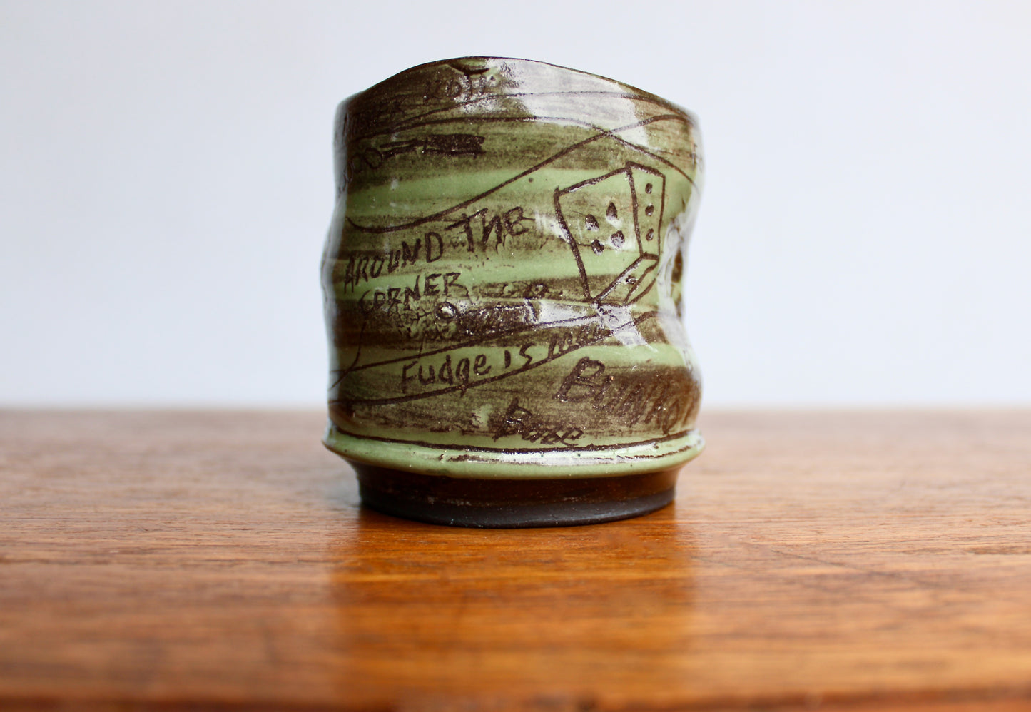 Bunko Baby Yunomi Teacup - Oh Baby - Fondle Roll - The Hopper & "Milk Milk Lemonade - Around the Corner Fudge is Made", Handcrafted Studio Pottery