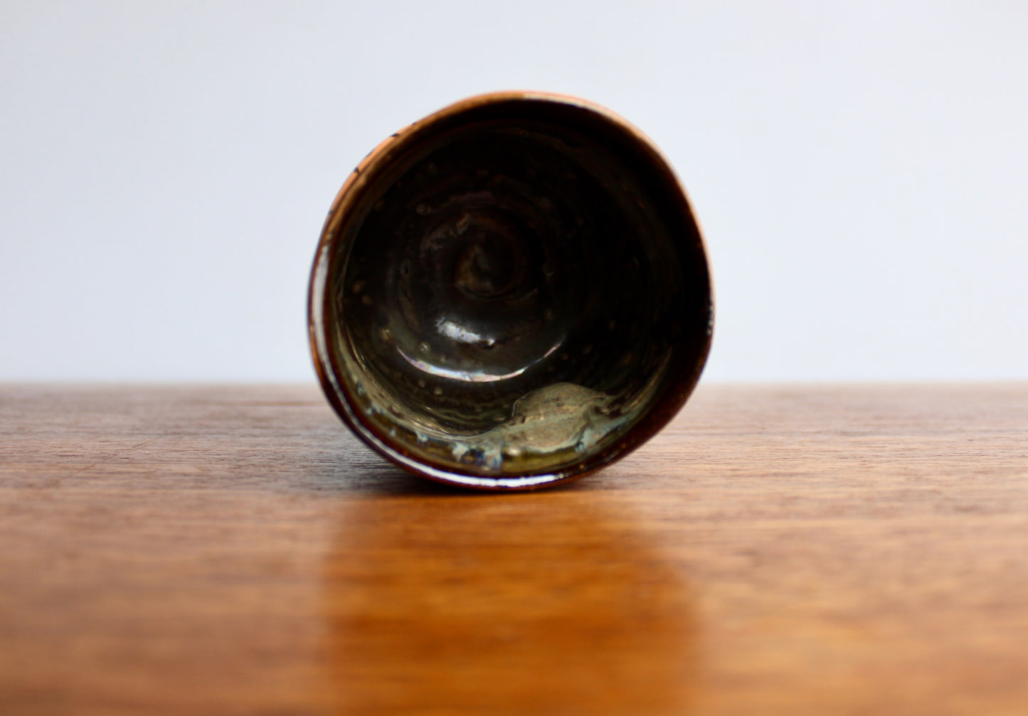 Bunko Babe Orangey Yunomi Tumbler "Yum Table Snacks" Bunco Dice Game Themed Teabowl - Handcrafted Studio Pottery