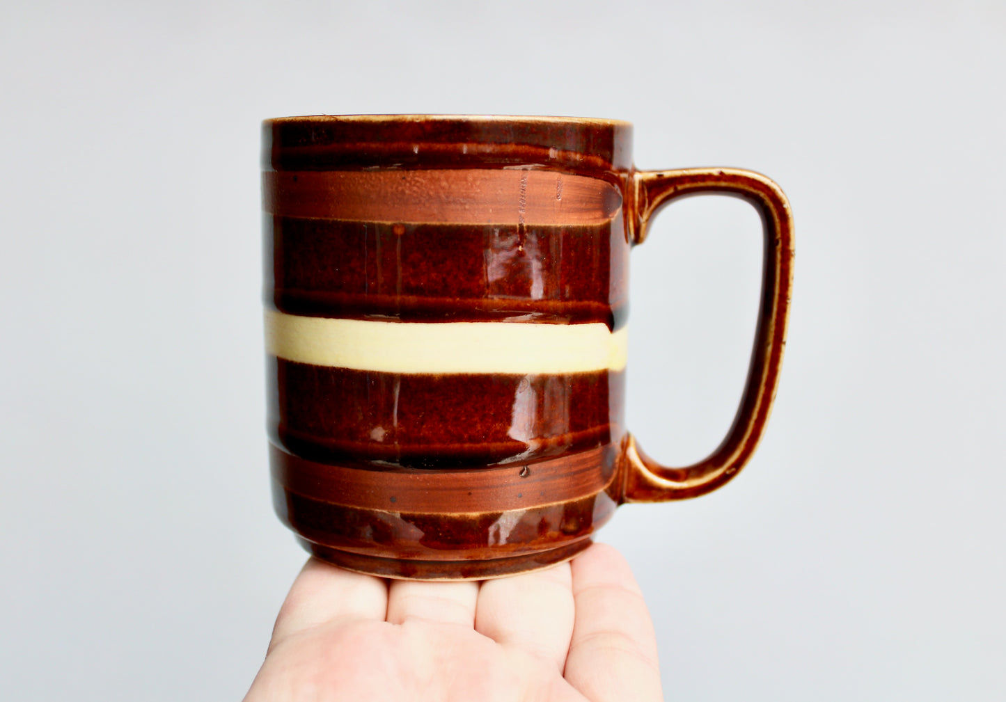 Classic Modern Japanese Pottery Vintage 1970s Coffee Mug, Vtg Mid Century Otagiri Mug