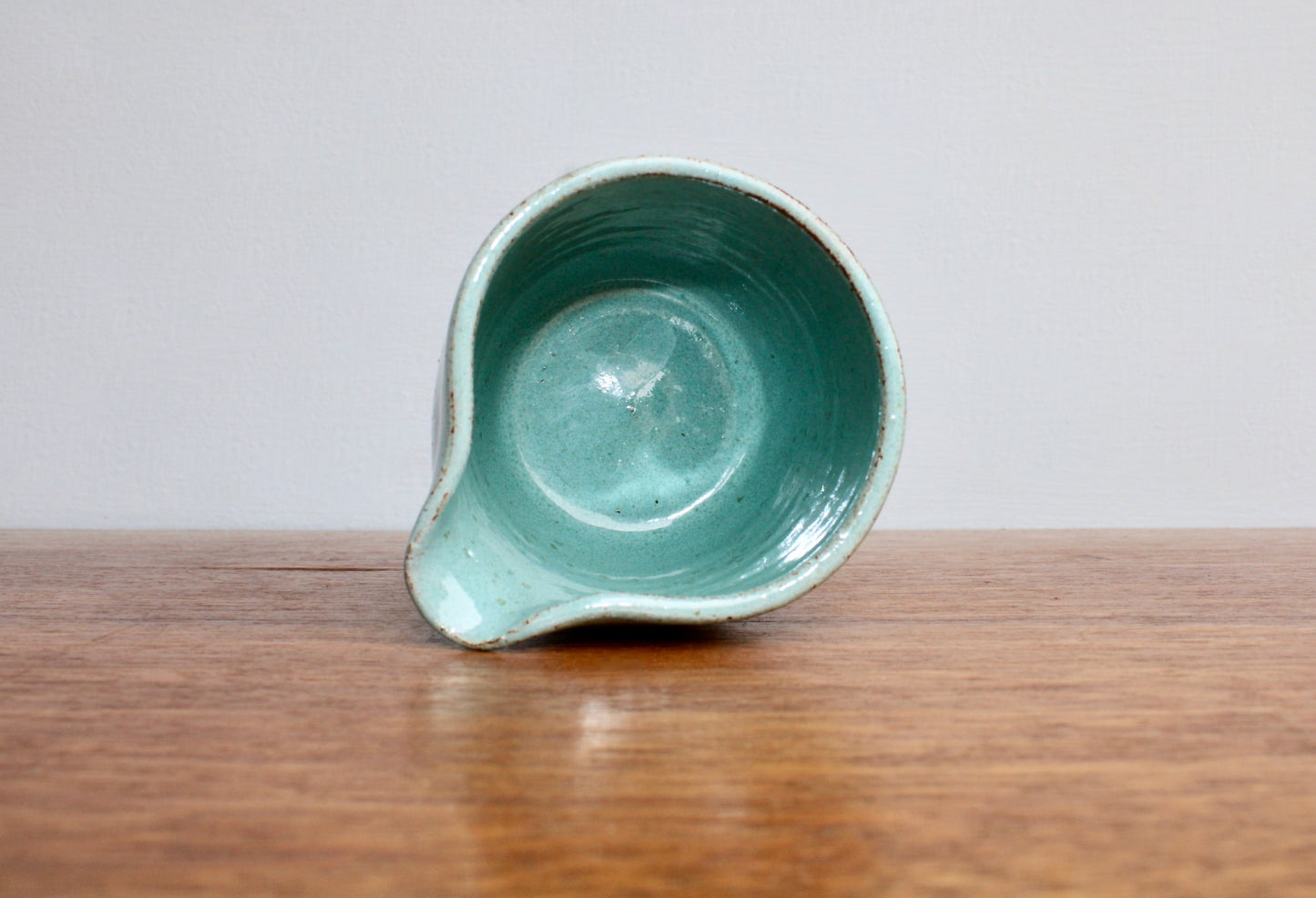 SOLD:  Modern Tea-Pourer Textured Semi-Gloss Blue-Green, Handcrafted Studio Pottery