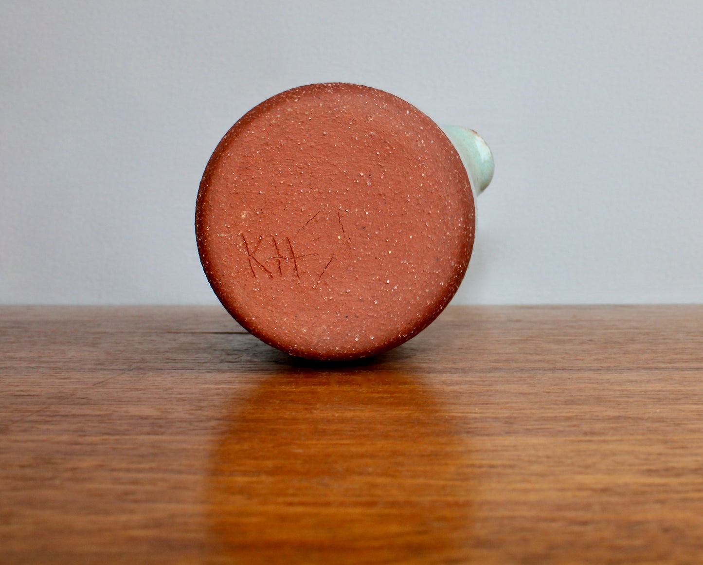 SOLD:  Modern Tea-Pourer Textured Semi-Gloss Blue-Green, Handcrafted Studio Pottery