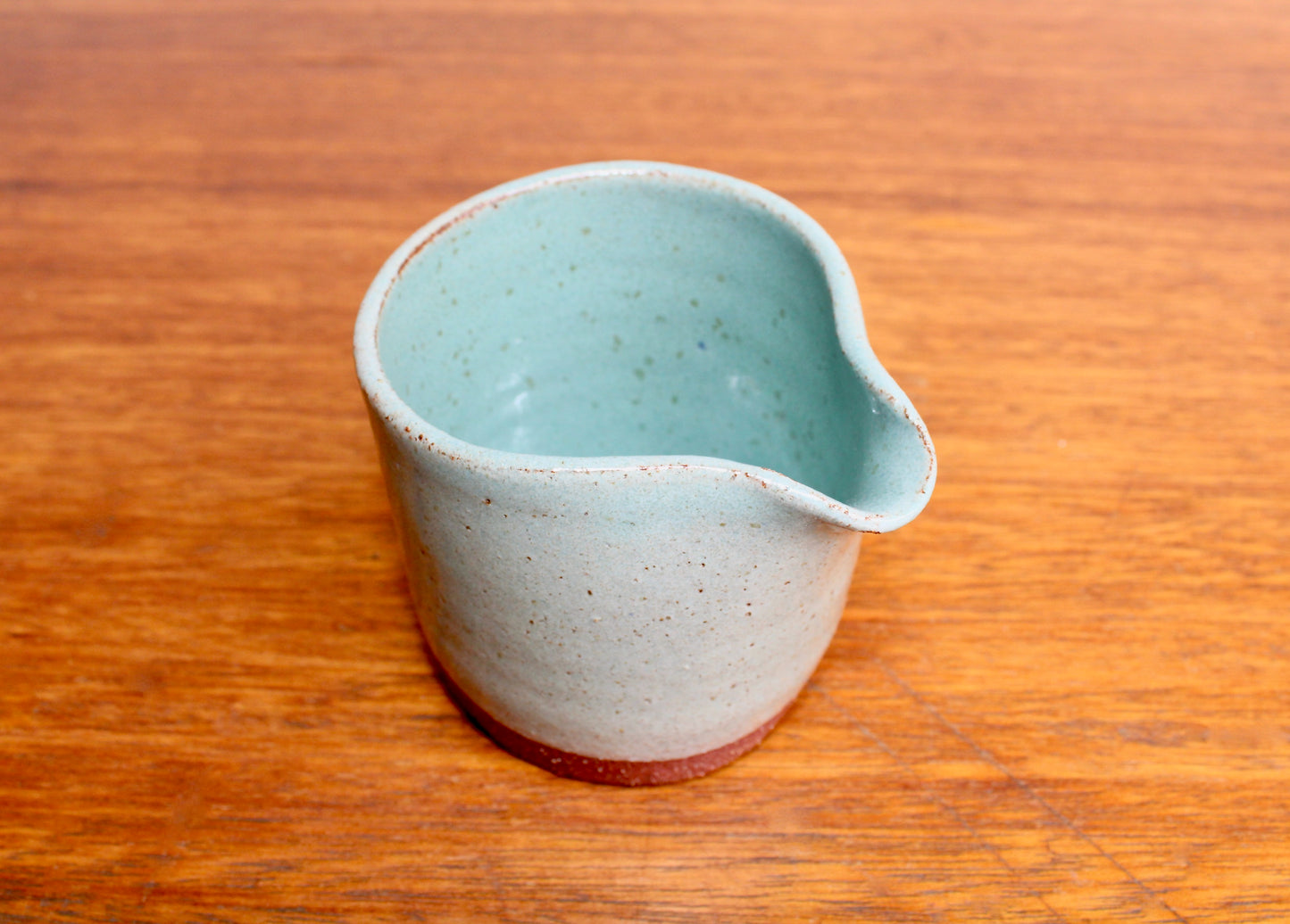 SOLD:  Modern Tea-Pourer Textured Semi-Gloss Blue-Green, Handcrafted Studio Pottery