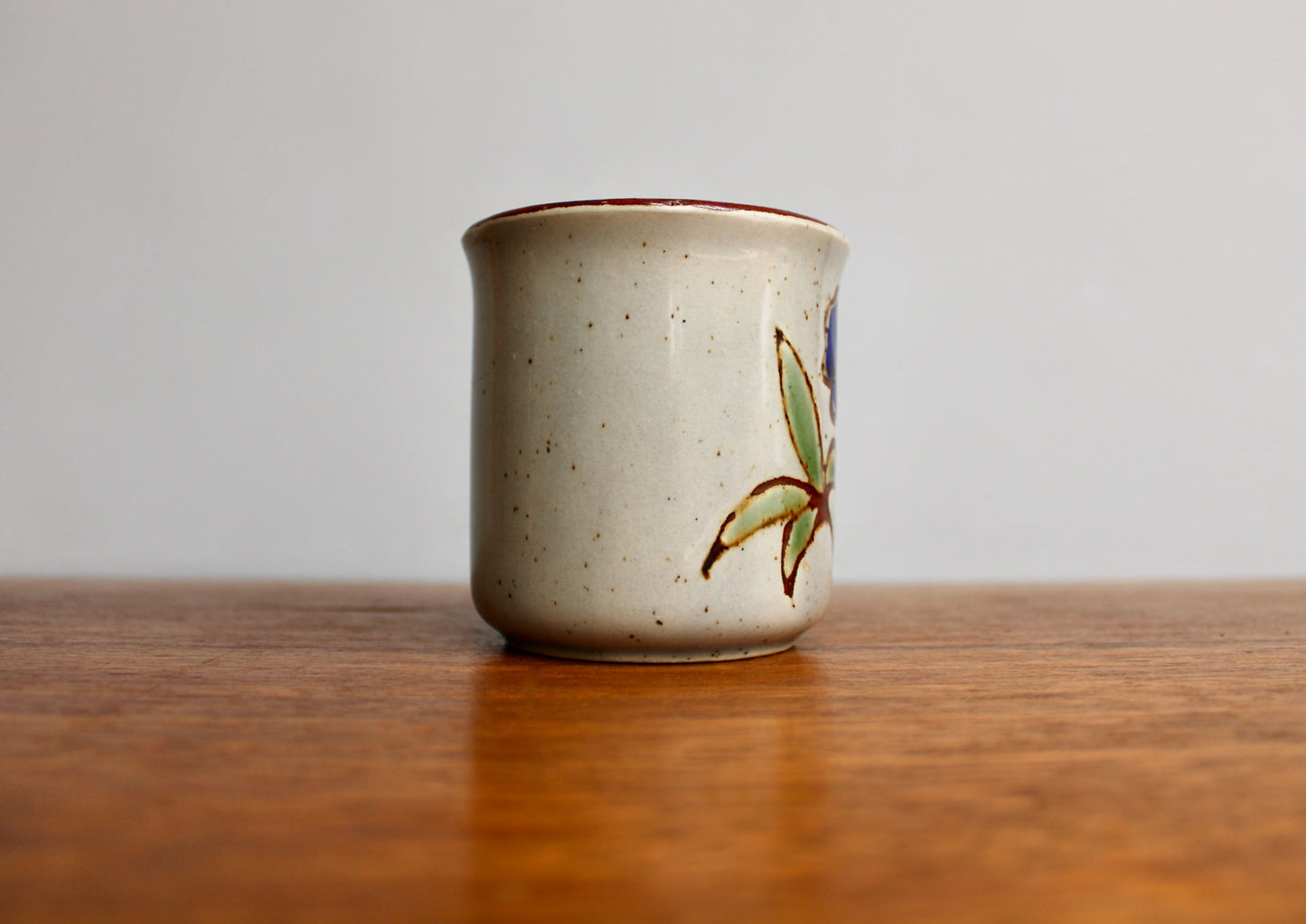 SOLD:  1970s Vtg Otagiri Mug, Huge Blue Flower - Color Literally Coming at You ! Classic Modern Japanese Pottery Vintage Tankard Style Coffee Mug