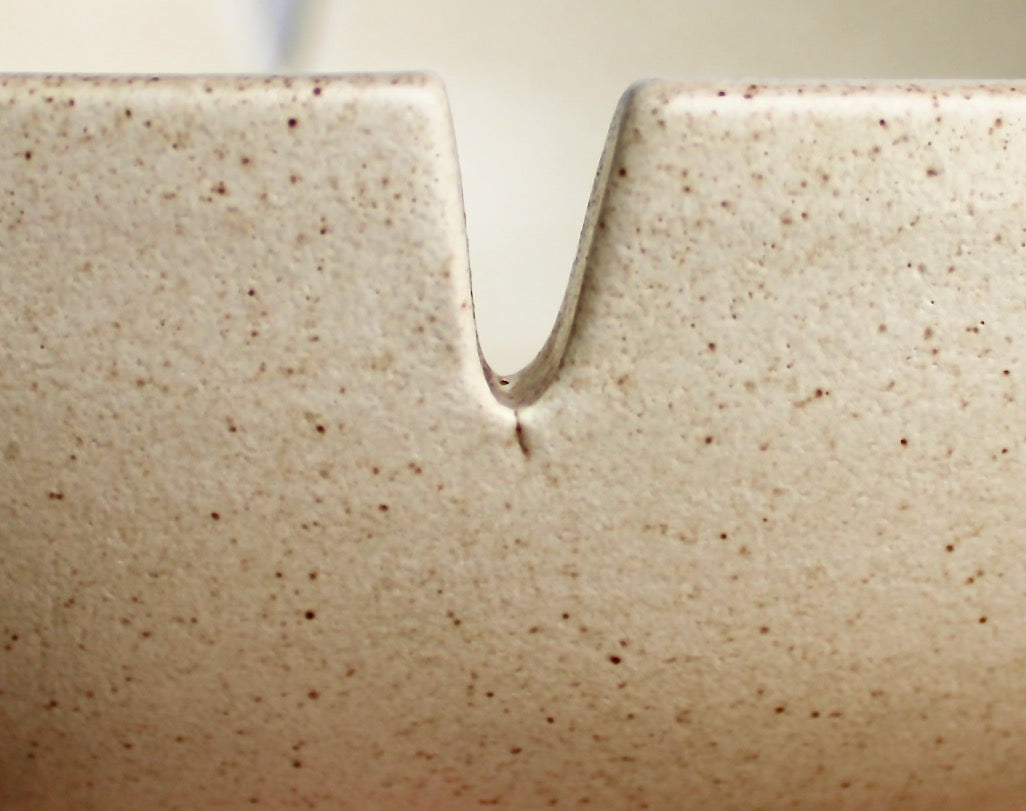 Early (Pre 1949) Sand Glazed 6-Slot Safety Ashtray -  Heath Ceramics Large 8.5 in Lovely Original Condition - Flaw