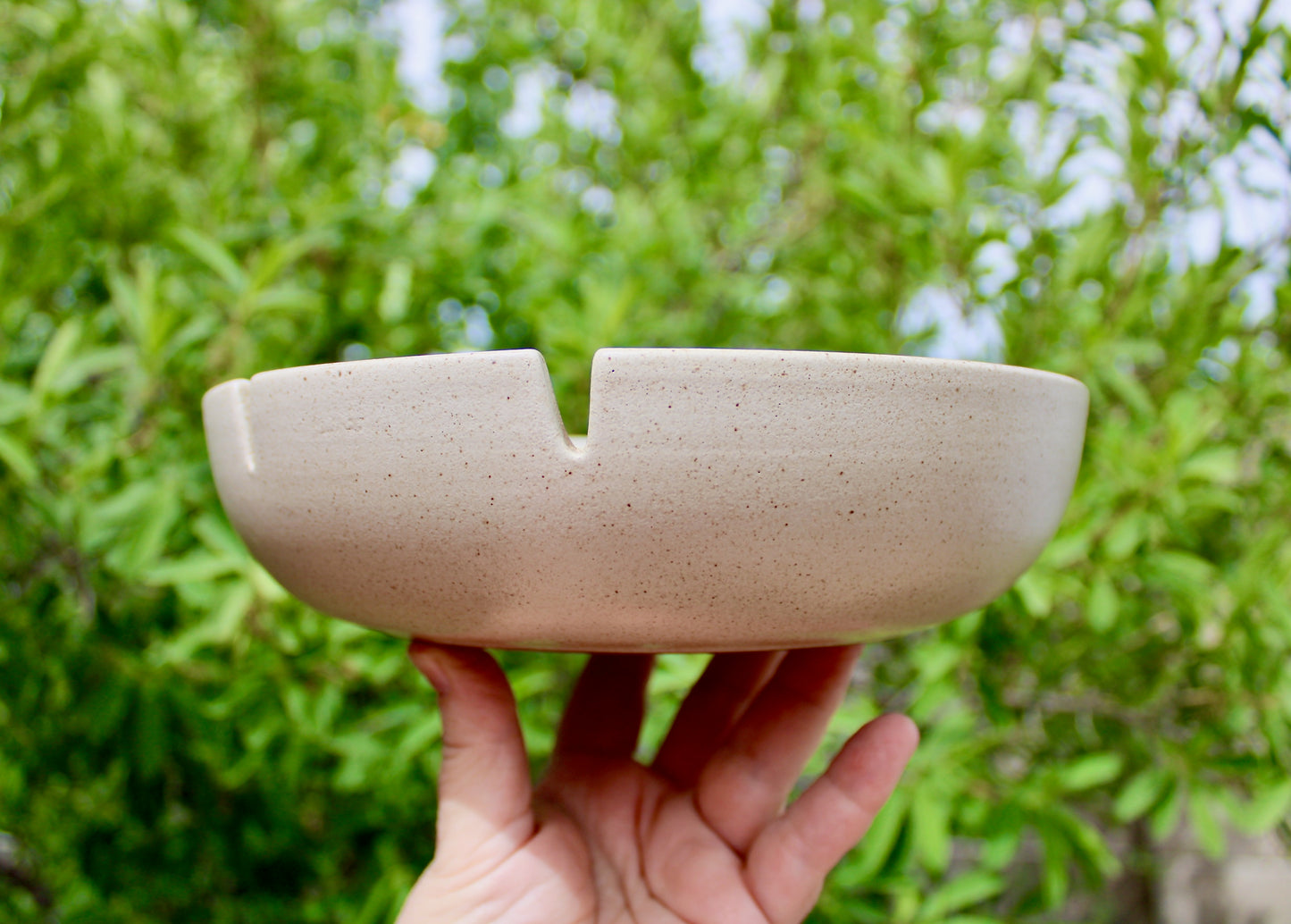 Early (Pre 1949) Sand Glazed 6-Slot Safety Ashtray -  Heath Ceramics Large 8.5 in Lovely Original Condition - Flaw