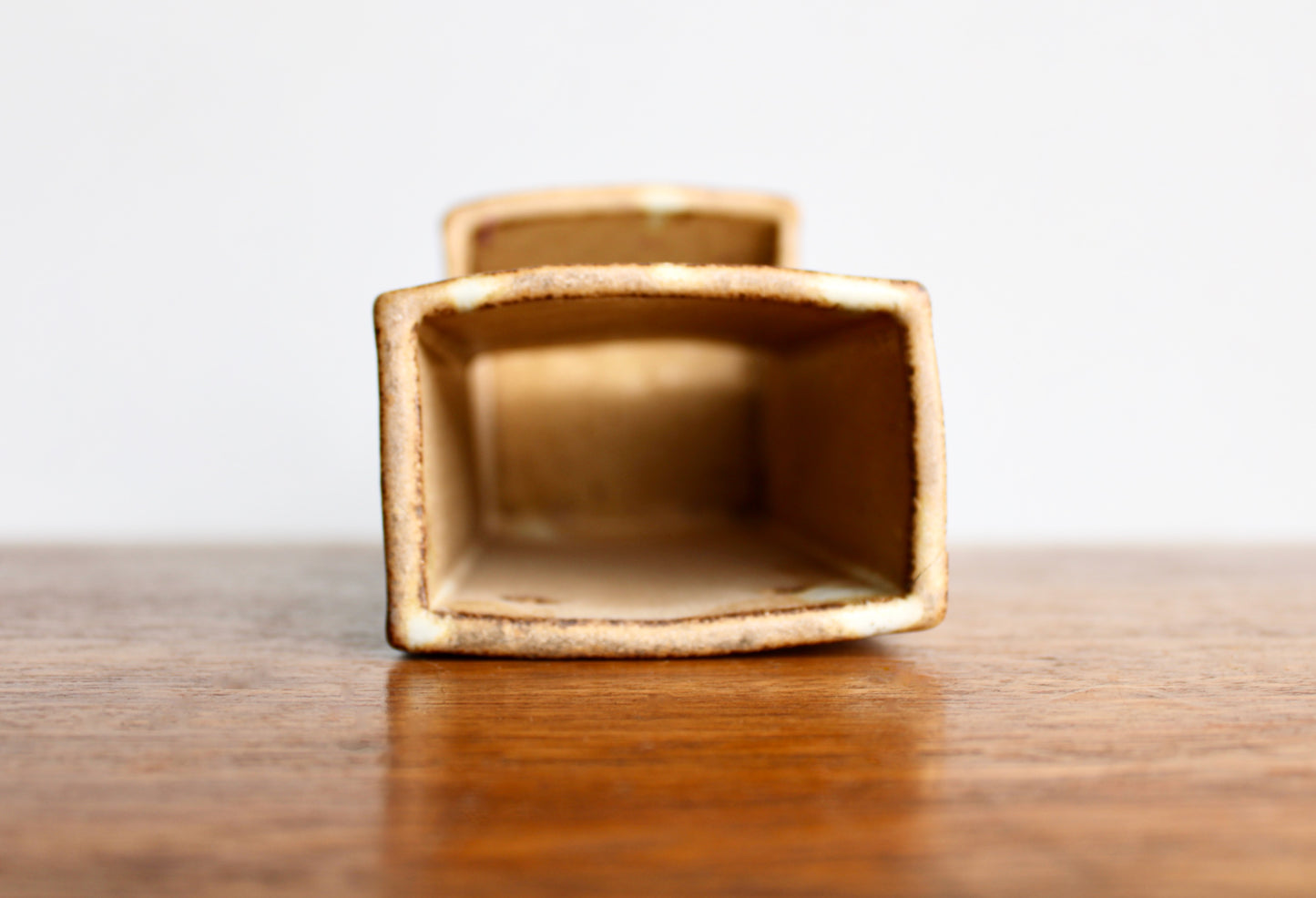 6.5" Handcrafted Match Strike & Holder Shino Glazed Studio Pottery, Drill Holes for Wall Mounting