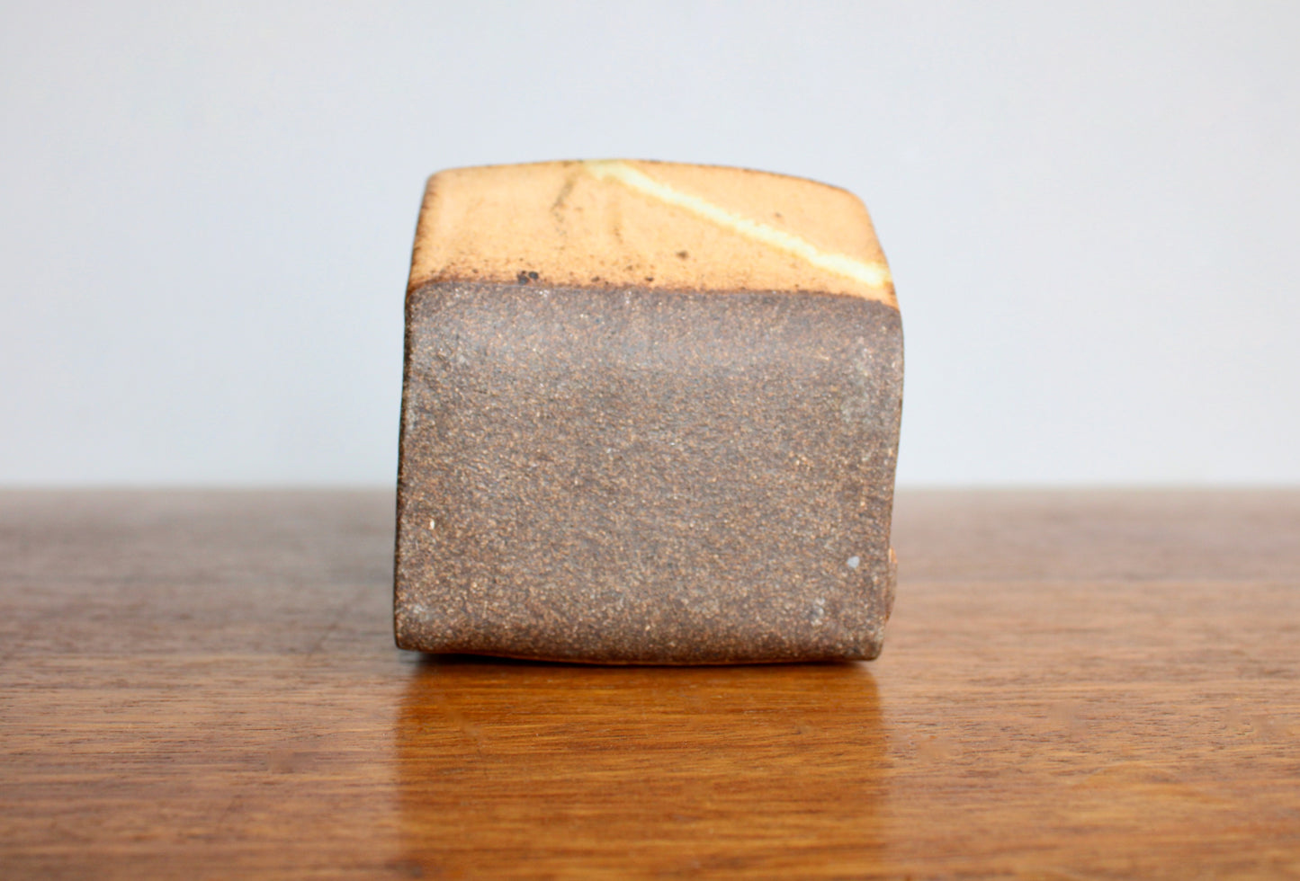 6.5" Handcrafted Match Strike & Holder Shino Glazed Studio Pottery, Drill Holes for Wall Mounting