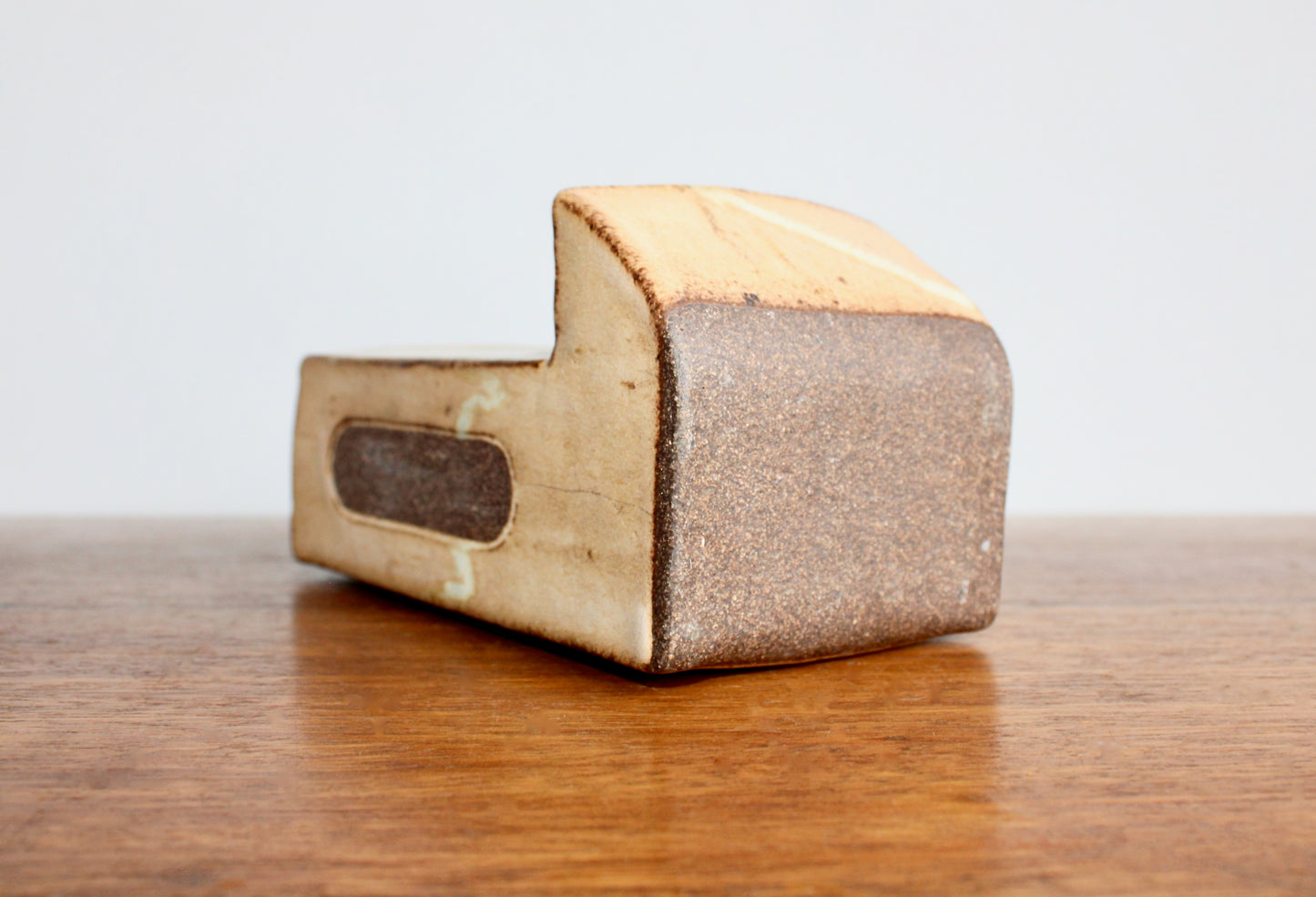 6.5" Handcrafted Match Strike & Holder Shino Glazed Studio Pottery, Drill Holes for Wall Mounting