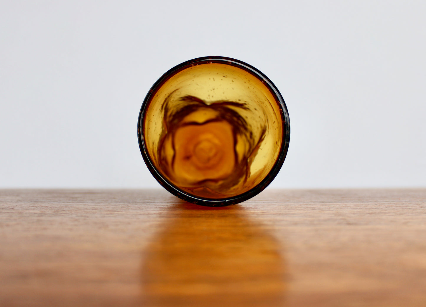 Blenko 418L Tall Honey Dimpled Tumbler, 6" Handcrafted Pinched Glass, Vintage West Virginia Mouth Blown Glass