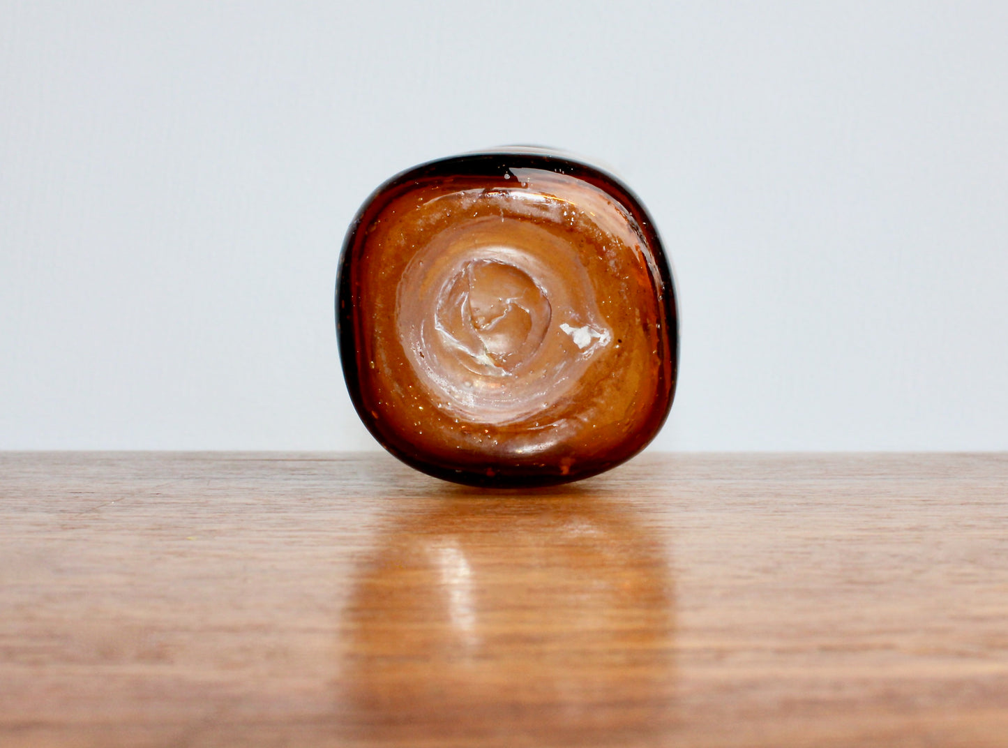 Blenko 418L Tall Honey Dimpled Tumbler, 6" Handcrafted Pinched Glass, Vintage West Virginia Mouth Blown Glass