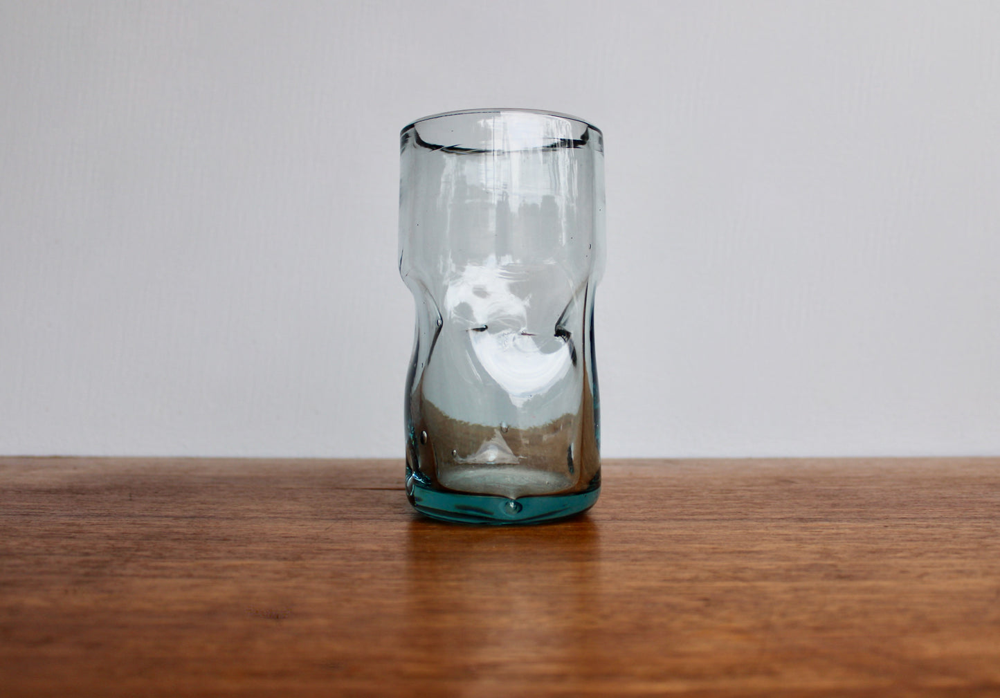 Blenko 418L 16oz Crystal Dimpled Tumbler, 6.13 inch Handcrafted 500ml capacity Pinched Glass