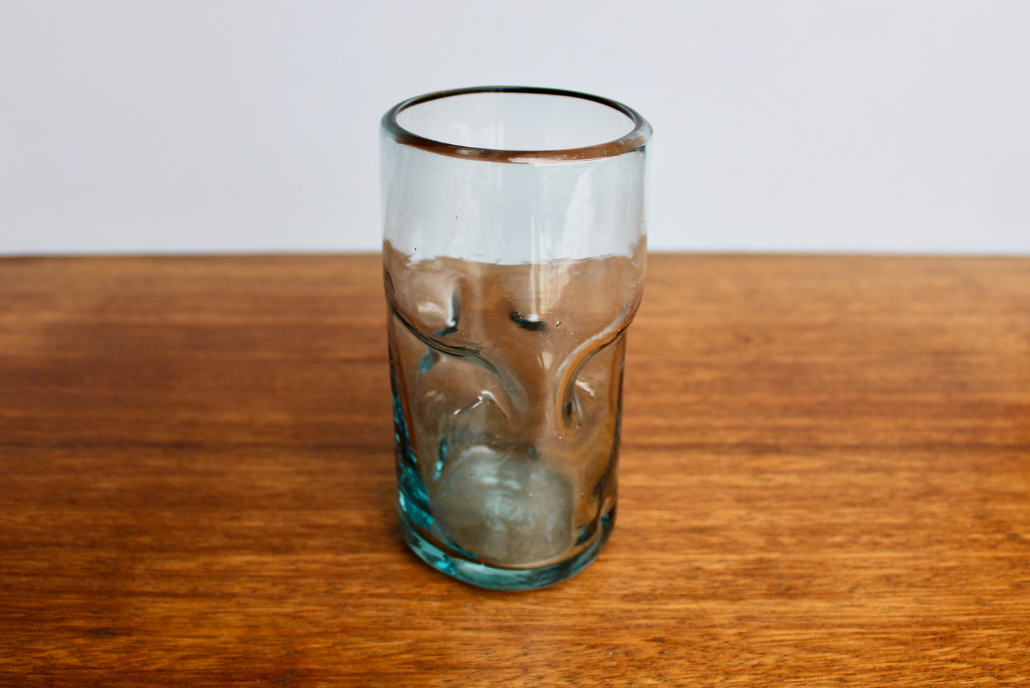 Blenko 418L 16oz Crystal Dimpled Tumbler, 6.13 inch Handcrafted 500ml capacity Pinched Glass