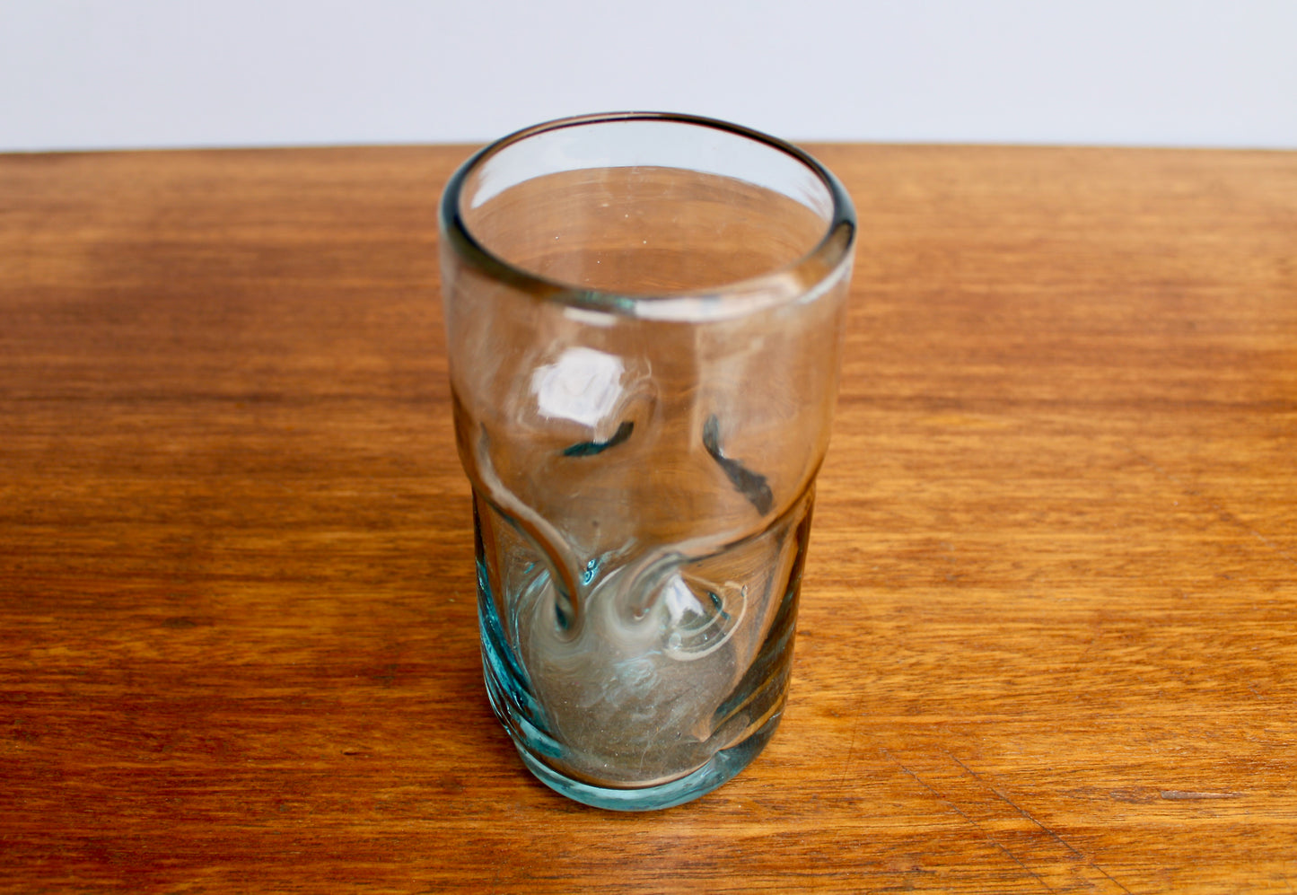 Blenko 418L 16oz Crystal Dimpled Tumbler, 6.13 inch Handcrafted 500ml capacity Pinched Glass