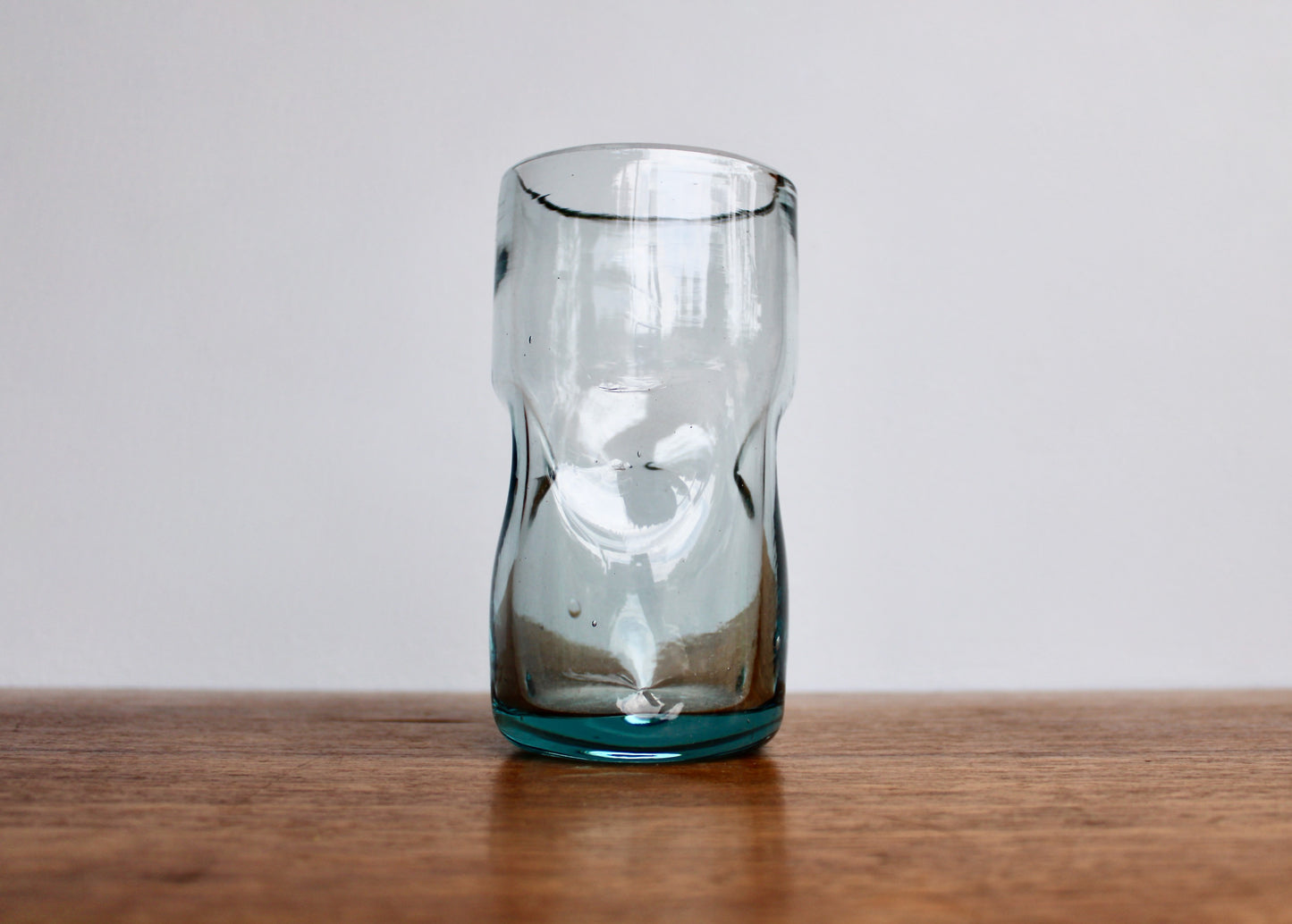 Blenko 418L 16oz Crystal Dimpled Tumbler, 6.13 inch Handcrafted 500ml capacity Pinched Glass