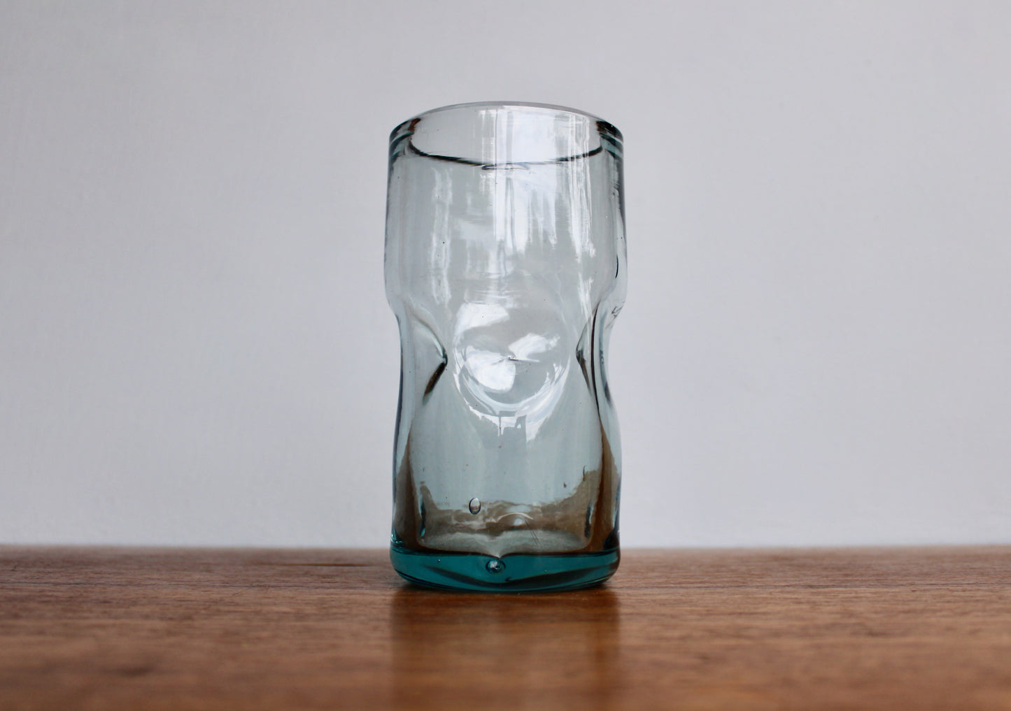 Blenko 418L 16oz Crystal Dimpled Tumbler, 6.13 inch Handcrafted 500ml capacity Pinched Glass