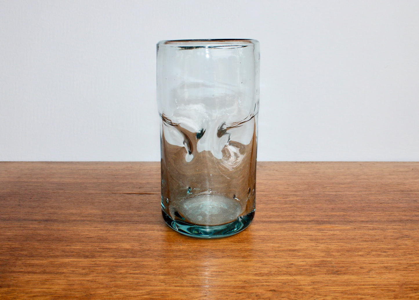 Blenko 418L 16oz Crystal Dimpled Tumbler, 6.13 inch Handcrafted 500ml capacity Pinched Glass