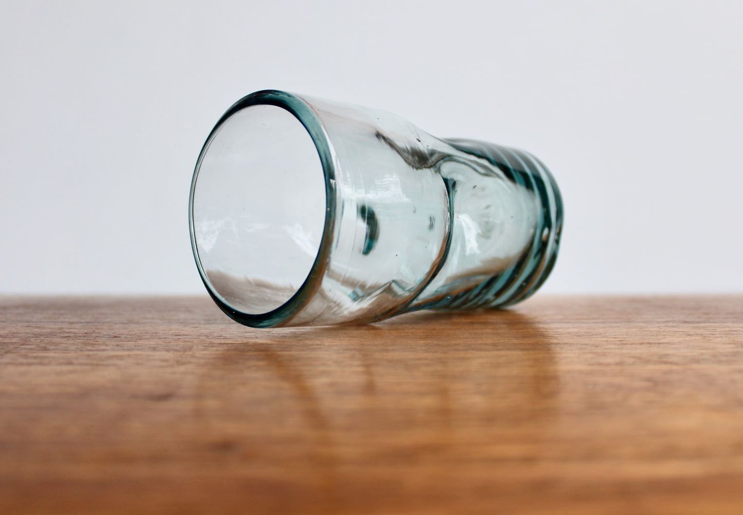 Blenko 418L 16oz Crystal Dimpled Tumbler, 6.13 inch Handcrafted 500ml capacity Pinched Glass