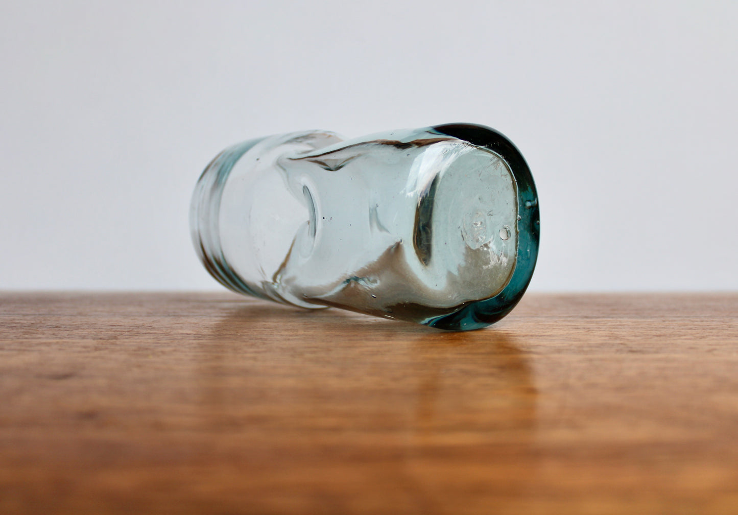 Blenko 418L 16oz Crystal Dimpled Tumbler, 6.13 inch Handcrafted 500ml capacity Pinched Glass