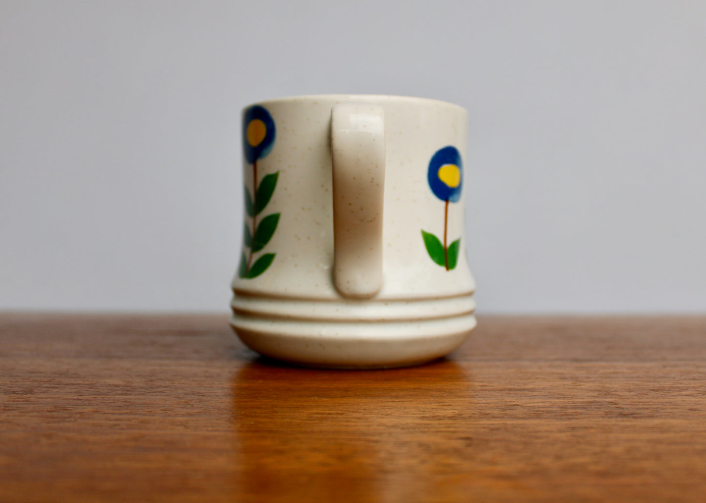 SOLD:  1970s Korean Lollipop Flower Mug, Large 400ml Capacity, Scandinavian Style 20th Century Korean Pottery
