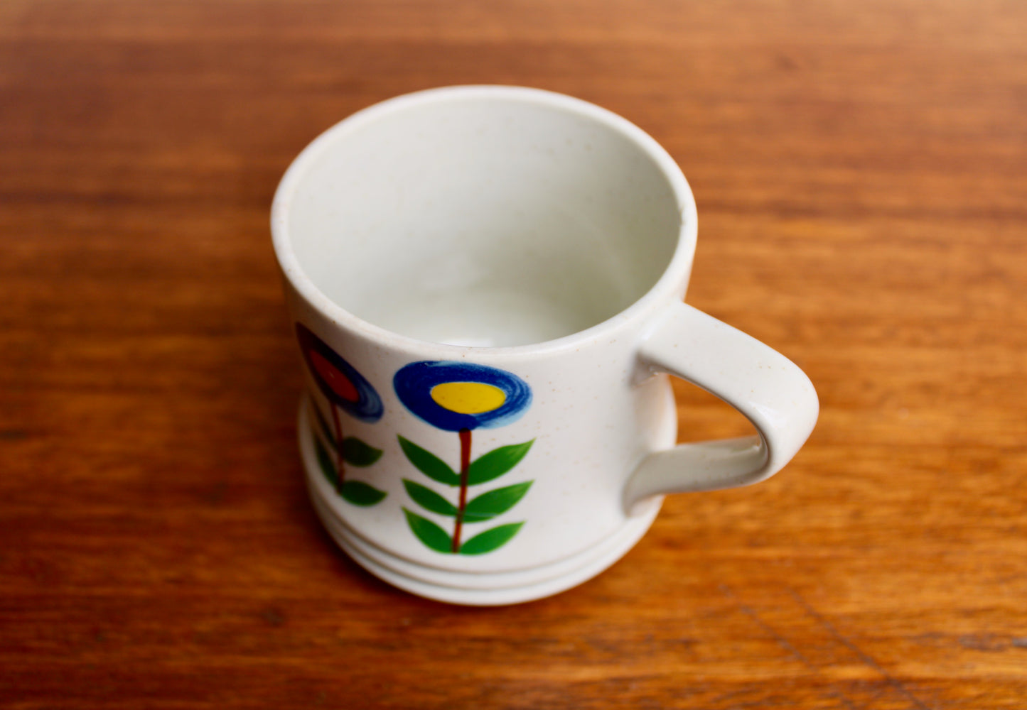 SOLD:  1970s Korean Lollipop Flower Mug, Large 400ml Capacity, Scandinavian Style 20th Century Korean Pottery