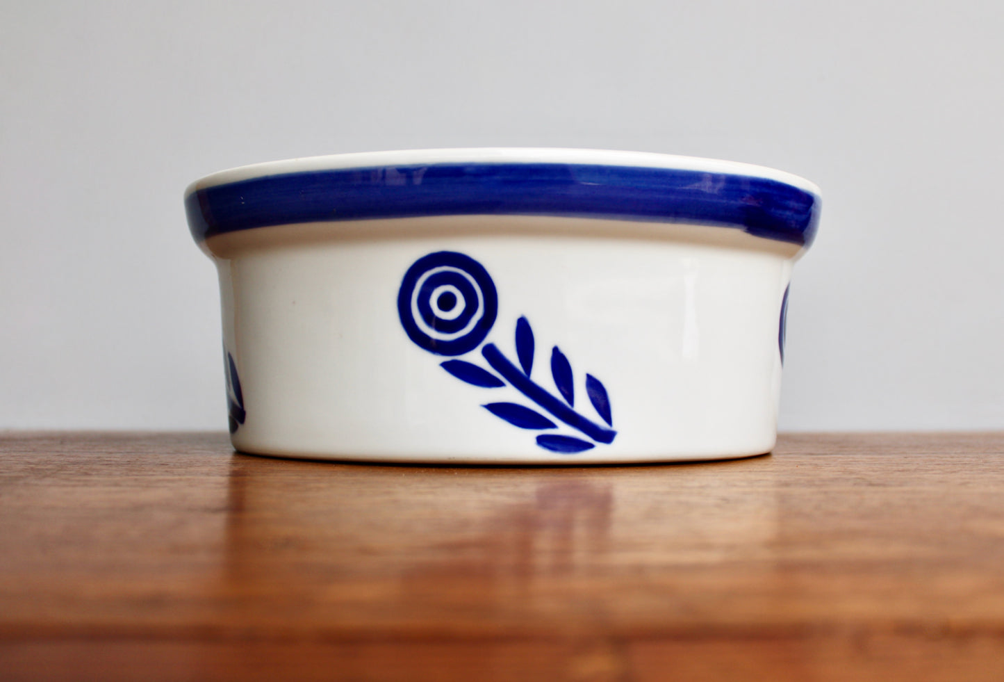 Mid 20th Century Blue Flower 9" Lidded Porcelain Casserole, Beautiful & Useful Vtg Danish Design, Crafted in 20th Century Scandinavia