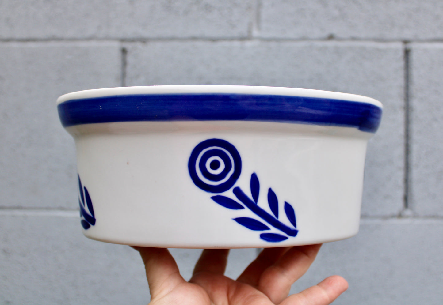 Mid 20th Century Blue Flower 9" Lidded Porcelain Casserole, Beautiful & Useful Vtg Danish Design, Crafted in 20th Century Scandinavia