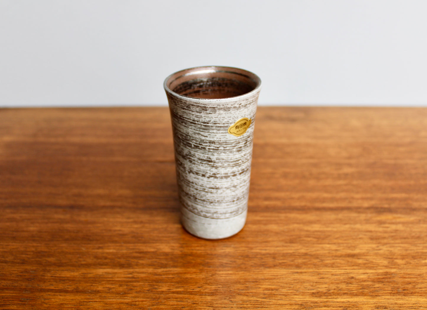 Arita-ware "Hideyoshi" - Silver 6oz Beer Cup, Japanese Arita-yaki Porcelain Shōchū Cup by Arita Kilns Japan