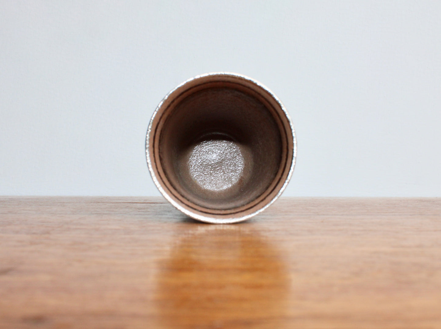 Arita-ware "Hideyoshi" - Silver 6oz Beer Cup, Japanese Arita-yaki Porcelain Shōchū Cup by Arita Kilns Japan