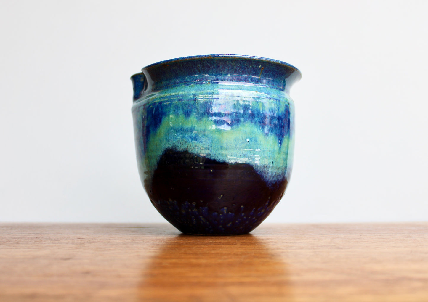 Michael Nowack Pottery - Large Batter Pourer Set in Glassy Marbled Blues w/ Deep-Blue Frog Glaze on Stoneware, Master Potter of Tucson Arizona - Handcrafted Studio Pottery