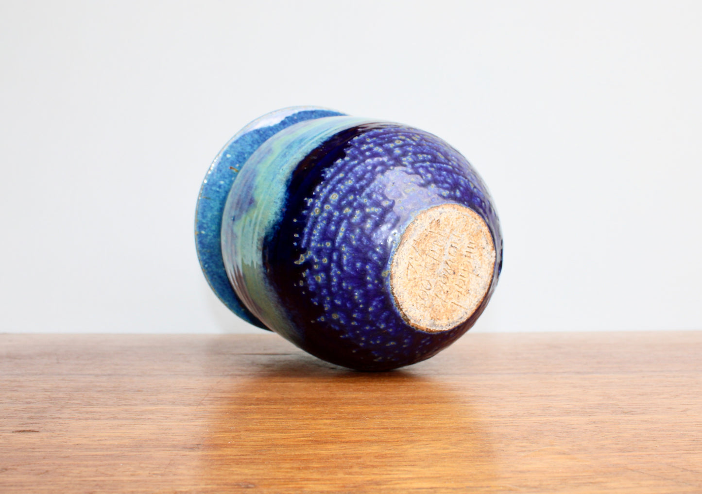 Michael Nowack Pottery - Large Batter Pourer Set in Glassy Marbled Blues w/ Deep-Blue Frog Glaze on Stoneware, Master Potter of Tucson Arizona - Handcrafted Studio Pottery