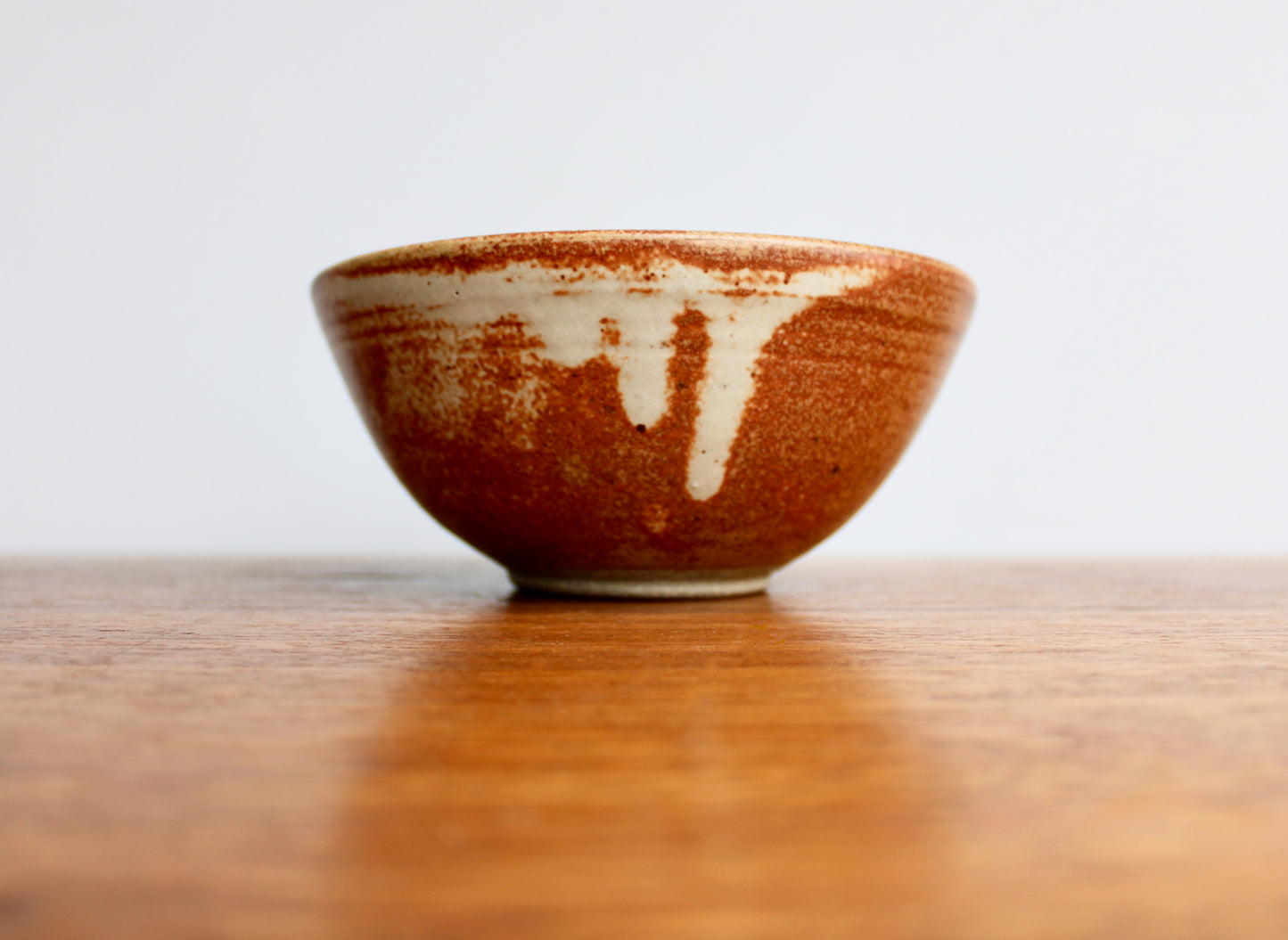 Shino Glazed Bowl w/ Drape of Glossy Green - Signed in Cursive Looping "Ly" - Perfect for Cereal & Ramen - Vintage Handcrafted Studio Pottery