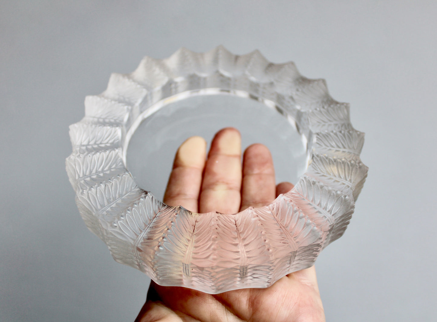 Jamaique by Lalique Ashtray Bowl - Vintage Crystal Jamaica Low Bowl - Ashtray or Catchall, 20th Century European Art-Glass