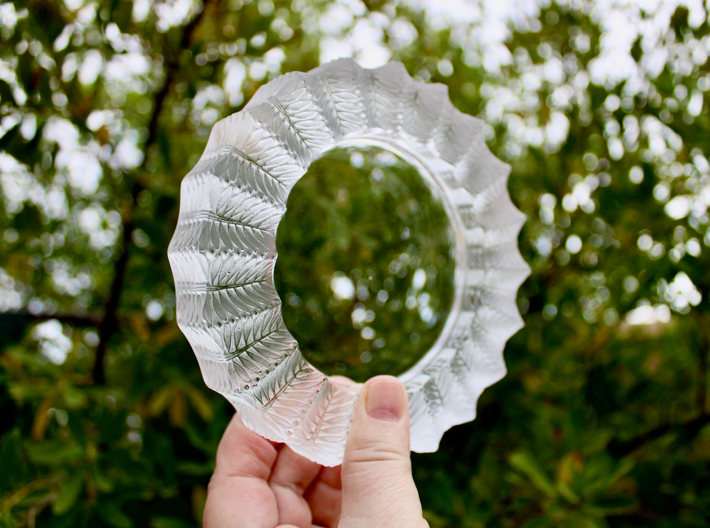 Jamaique by Lalique Ashtray Bowl - Vintage Crystal Jamaica Low Bowl - Ashtray or Catchall, 20th Century European Art-Glass