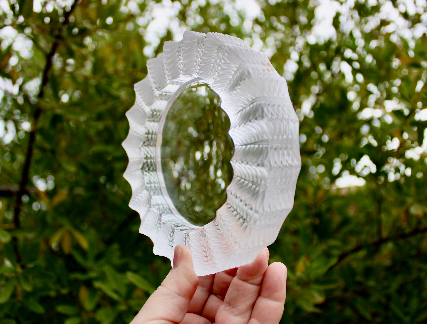 Jamaique by Lalique Ashtray Bowl - Vintage Crystal Jamaica Low Bowl - Ashtray or Catchall, 20th Century European Art-Glass