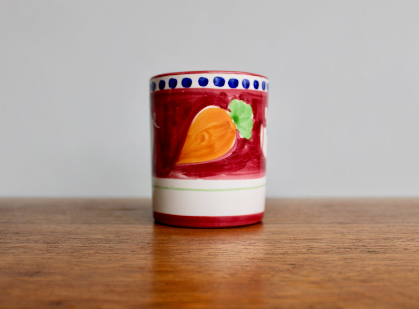 SOLD: 1984 Italy Vietri Mug in Campagna Pig (Porco) Decoration - Red Mid Century Italy Redware