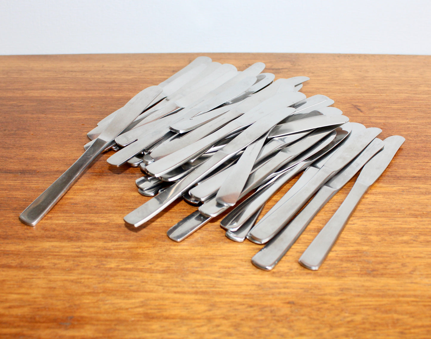 4 Wide-Tip Gense Facette Paddle Butter Spreaders - Vintage Stainless Steel Flatware Designed by Folke Arström & Crafted in Sweden