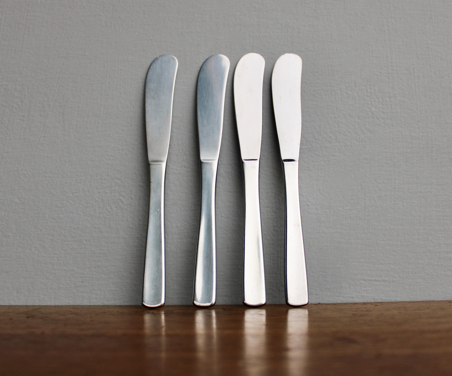 4 Wide-Tip Gense Facette Paddle Butter Spreaders - Vintage Stainless Steel Flatware Designed by Folke Arström & Crafted in Sweden