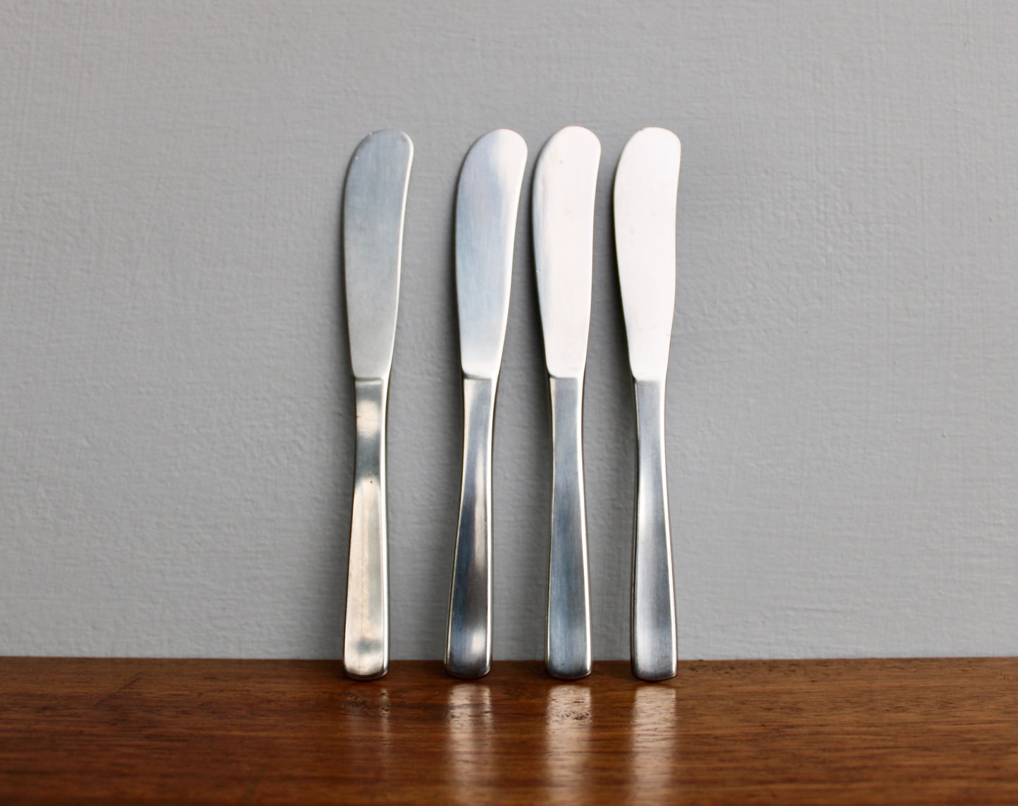 4 Wide-Tip Gense Facette Paddle Butter Spreaders - Vintage Stainless Steel Flatware Designed by Folke Arström & Crafted in Sweden