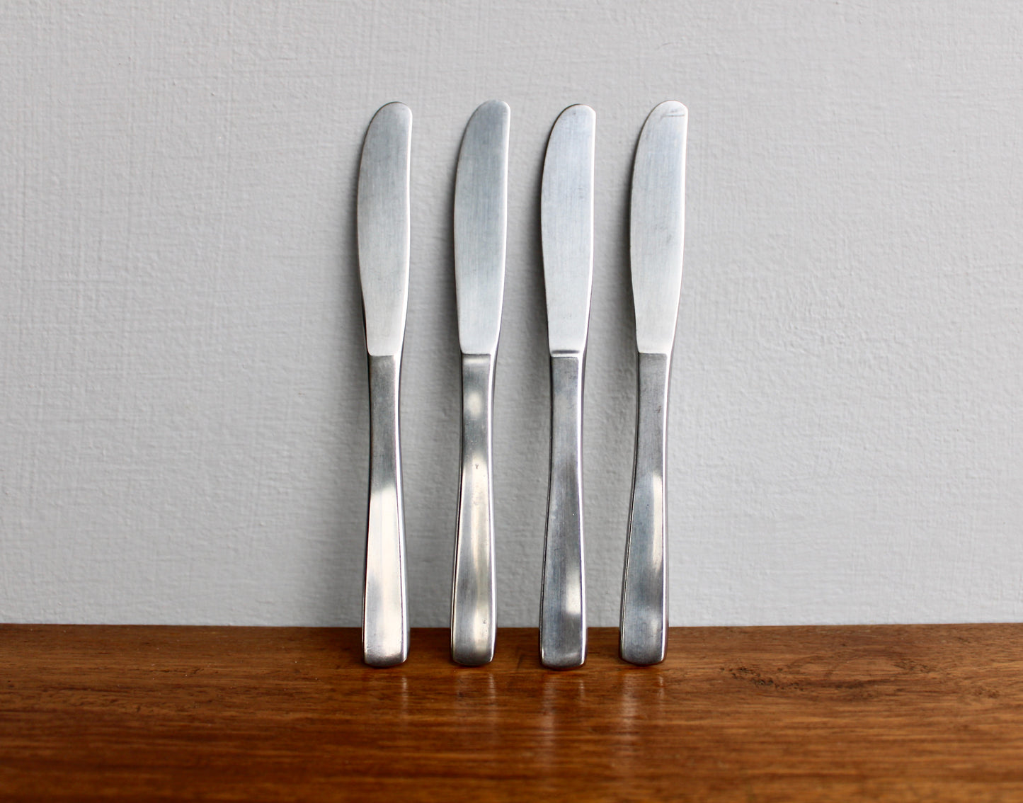 4 Narrow-Tip Gense Facette Butter Spreaders - Vintage Stainless Steel Flatware Crafted in Sweden