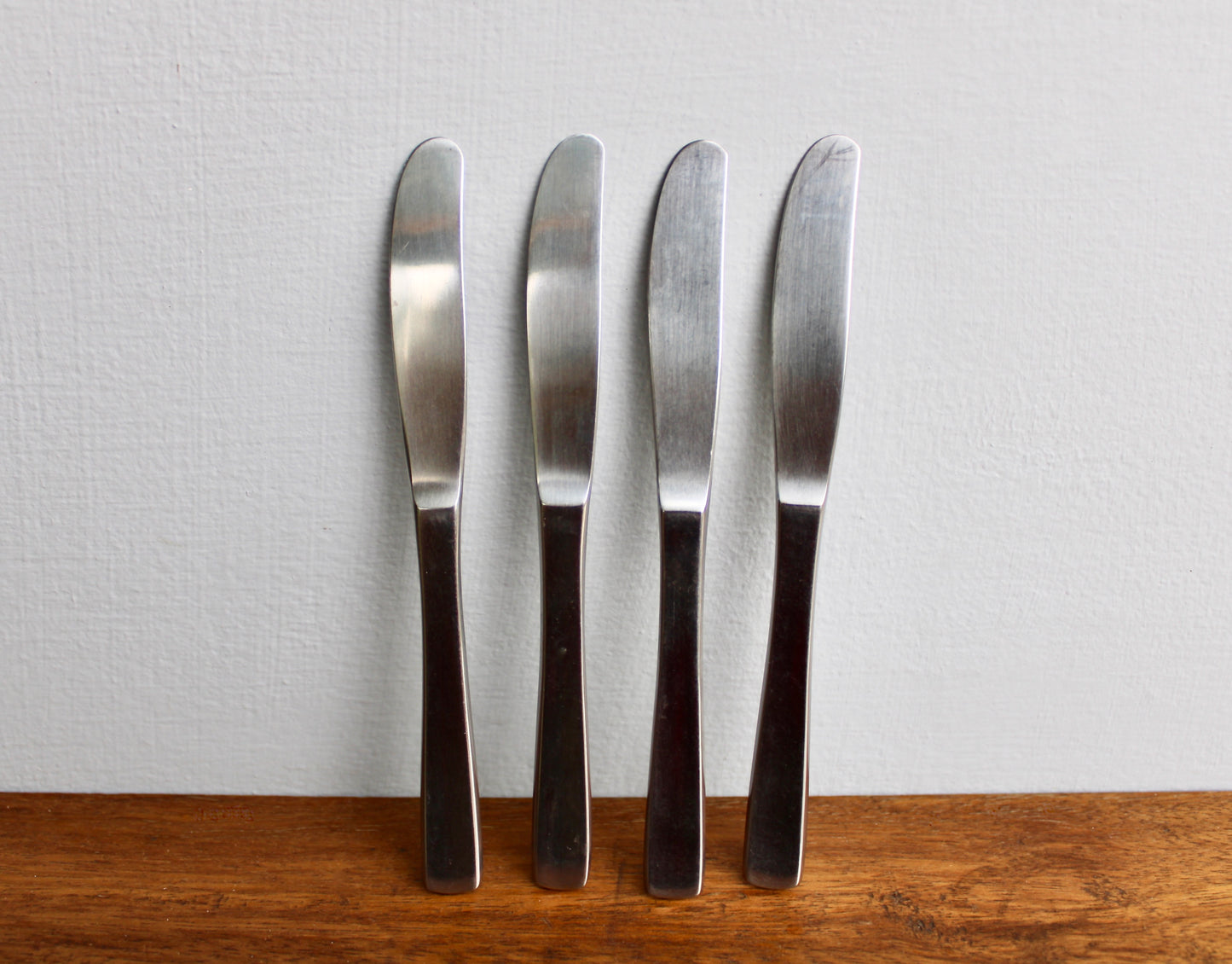 4 Narrow-Tip Gense Facette Butter Spreaders - Vintage Stainless Steel Flatware Crafted in Sweden
