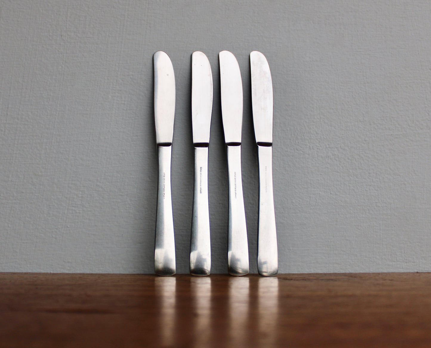 4 Narrow-Tip Gense Facette Butter Spreaders - Vintage Stainless Steel Flatware Crafted in Sweden