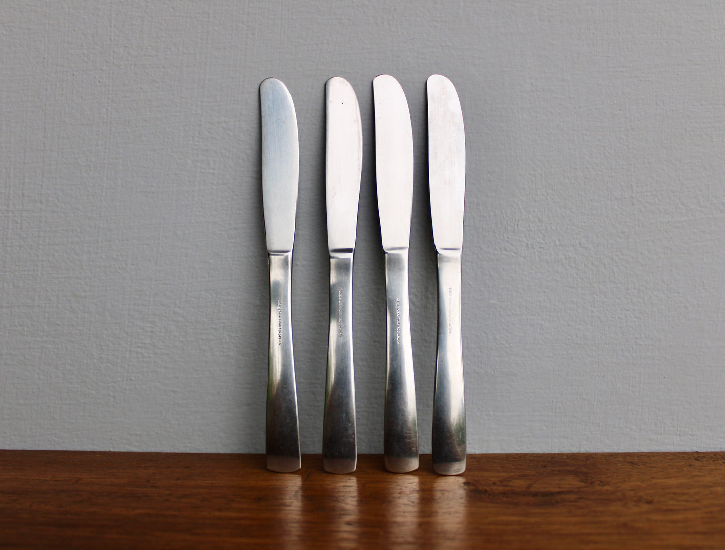 4 Narrow-Tip Gense Facette Butter Spreaders - Vintage Stainless Steel Flatware Crafted in Sweden