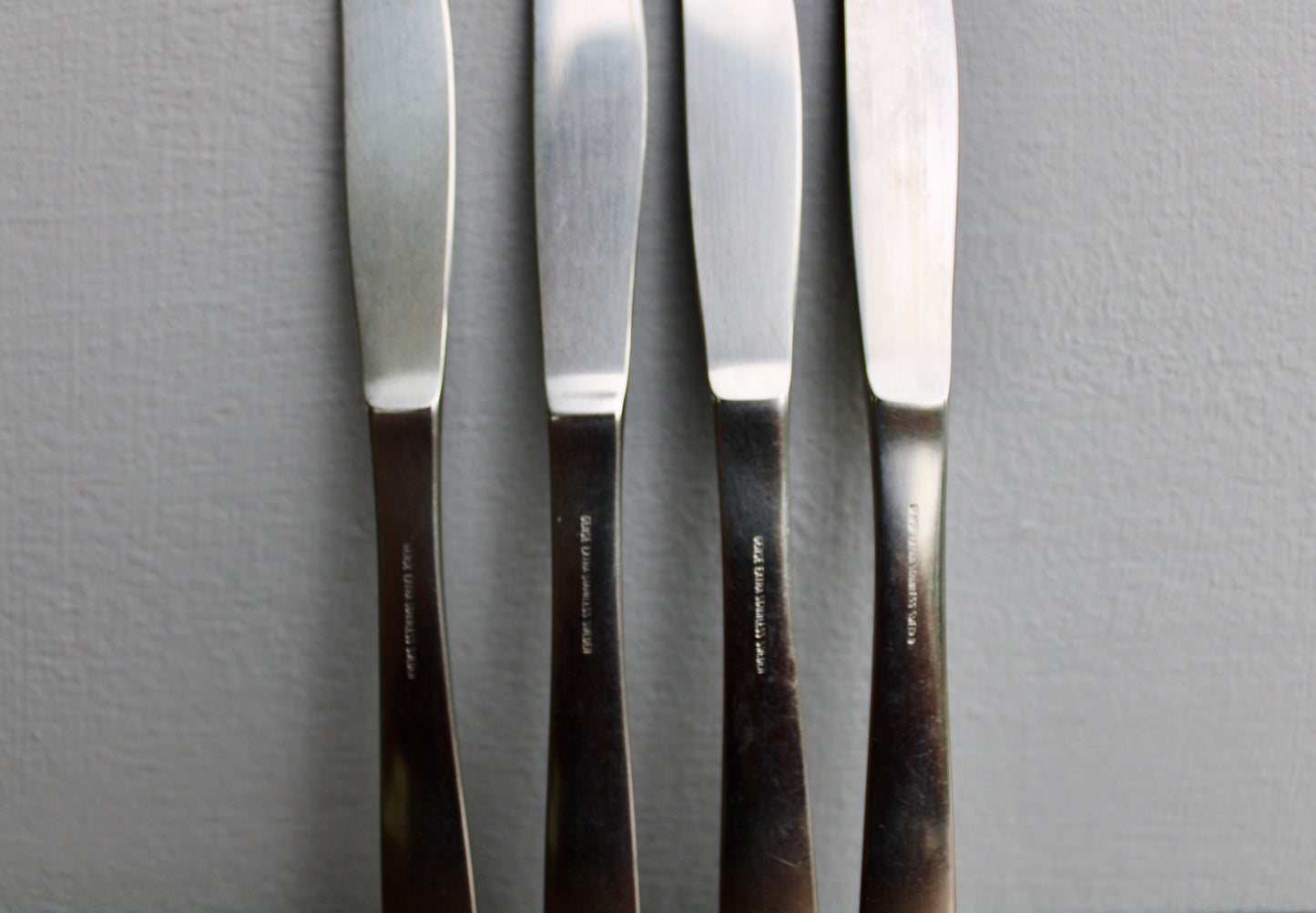 4 Narrow-Tip Gense Facette Butter Spreaders - Vintage Stainless Steel Flatware Crafted in Sweden