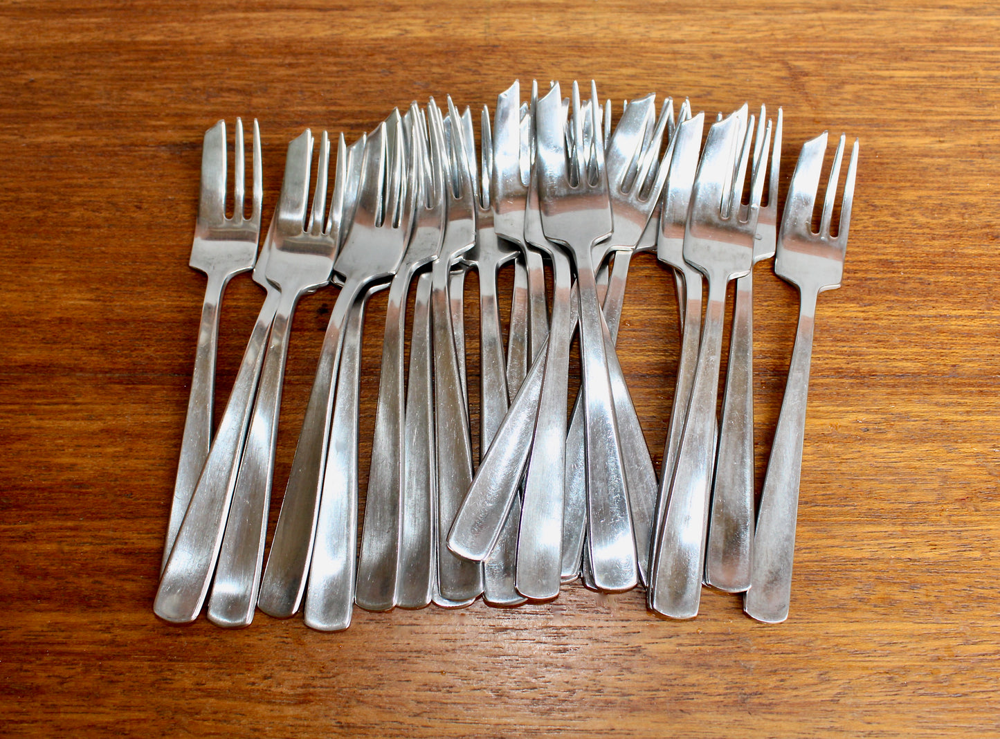 4 Pie Forks Gense Facette - Folke Arström Designed Modern Vintage Stainless Steel Flatware Crafted in Sweden
